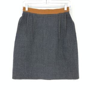 D&G Dolce & Gabbana Skirt Women's Size 40 US 4 A-Line Charcoal Gray Brown Wool